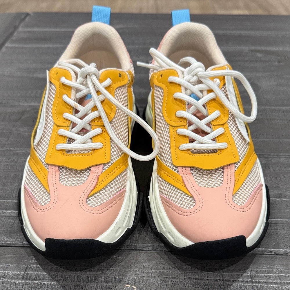 Steve Madden Colorful Mesh Sneakers with Pink and Yellow Accents